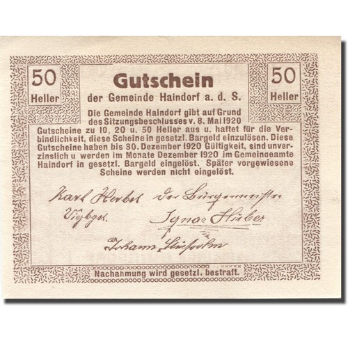 Billet autriche haindorf - haindorf,, 50